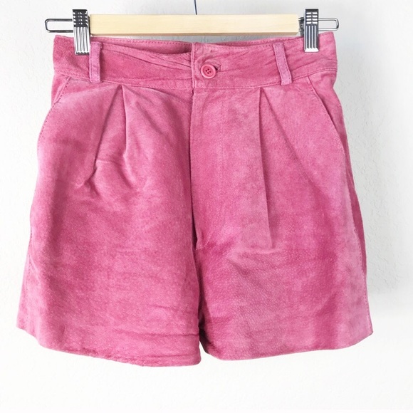 Vintage Pants - VTG 80s Chia High Waist suede shorts